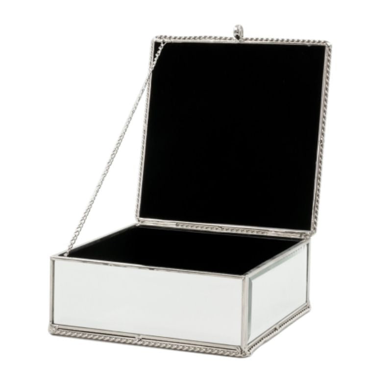 Silver String Mirror Box