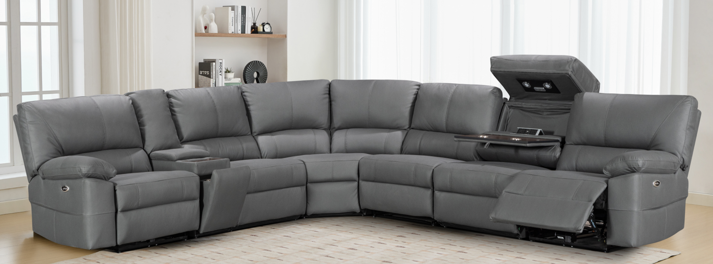 Ex-Caliber Fabric Modular Lounge with ELECTRIC RECLINER