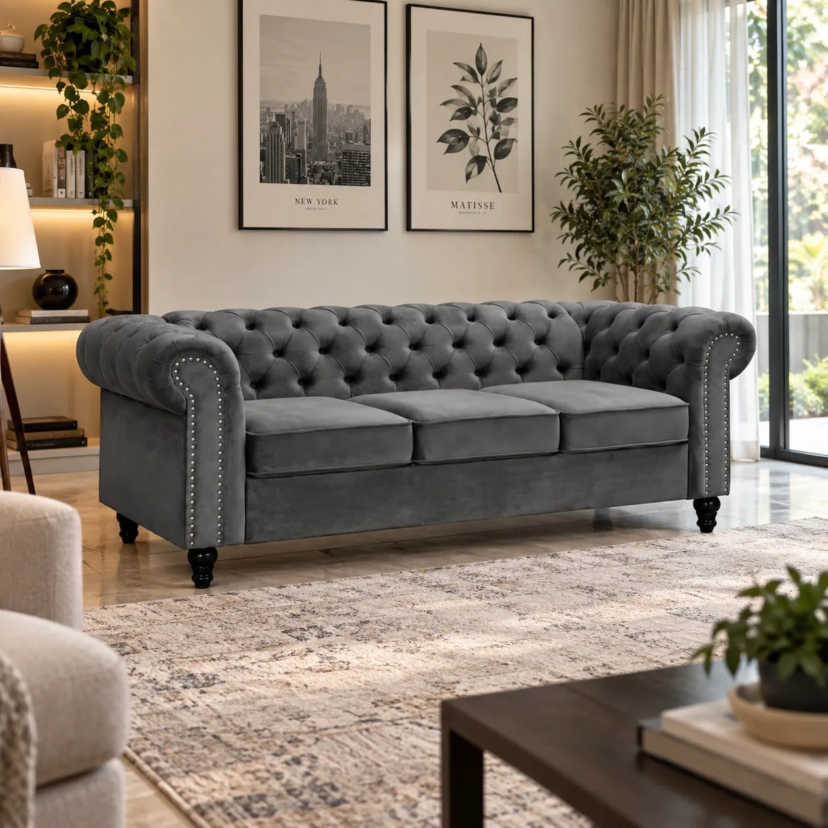 Toronto Velvet Fabric Lounge – 3-Seater