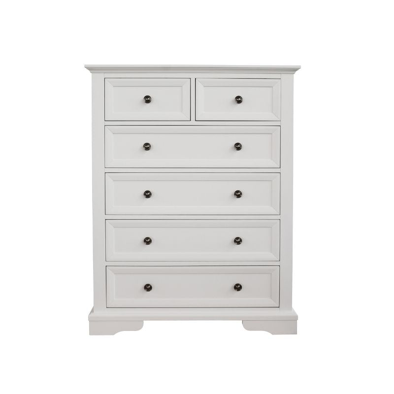 Classic Saga Bedroom Suite with acacia frame, full-extension runners, and detailed black felt-lined top drawers.