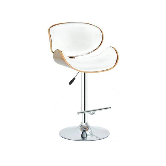 Monaco Bar Chair Chrome And Walnut Black Pu