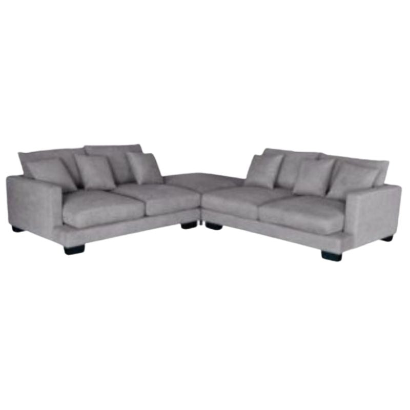 Modular deep seated lounge with foam cushions, loose seat and back cushions, and an ottoman for added versatility.