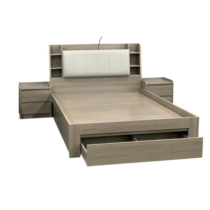 Light Grey Gas Lift Bed