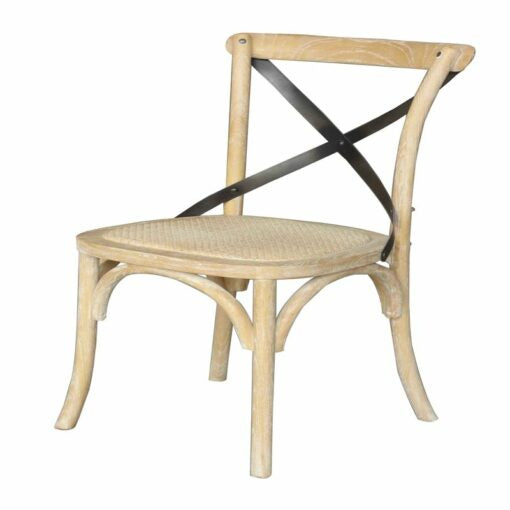 Cross Metal Back Dining Chair