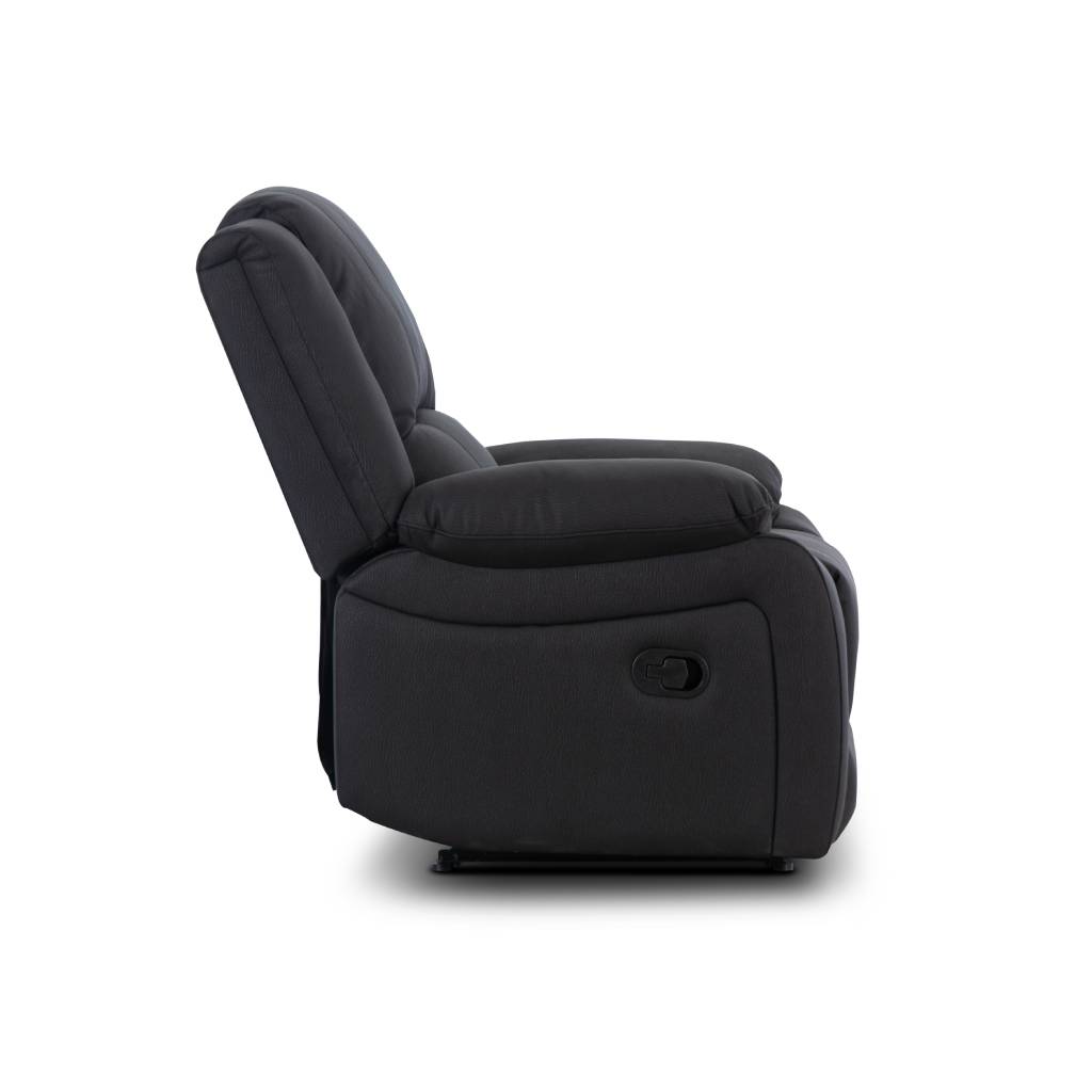 Modern 1-seater manual recliner lounge featuring Rhino fabric, foam cushioning, and a sturdy plywood frame for stylish, functional comfort.