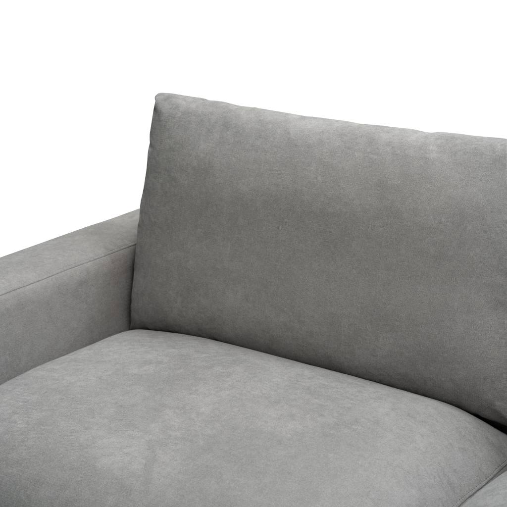 Light Grey Hasting Fab 2.5 Seater with low-profile look and S-spring support, in a trendy living area.