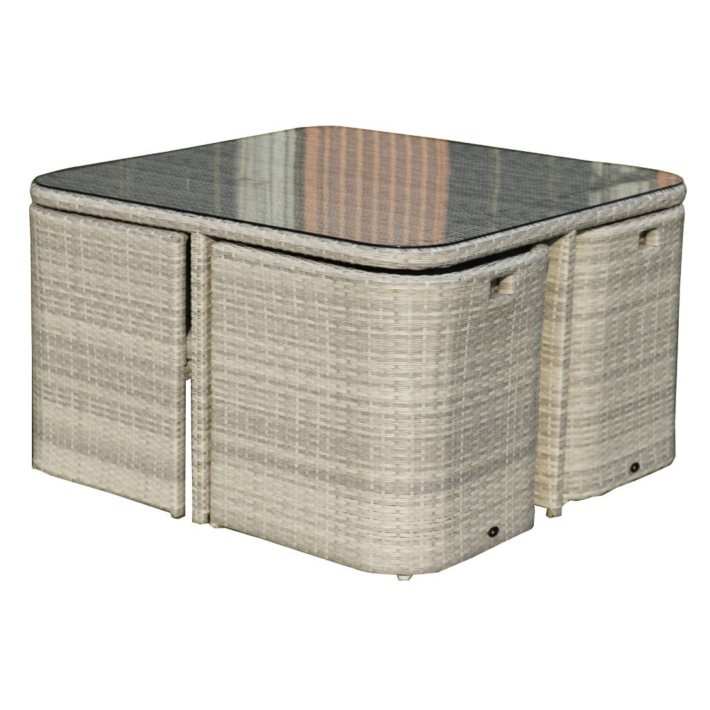 Stena Outdoor 5pc Dining Set-Light Grey