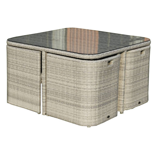 Stena Outdoor 5pc Dining Set-Light Grey