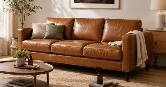 Comfortable recliner lounge sofa in spacious modern living room