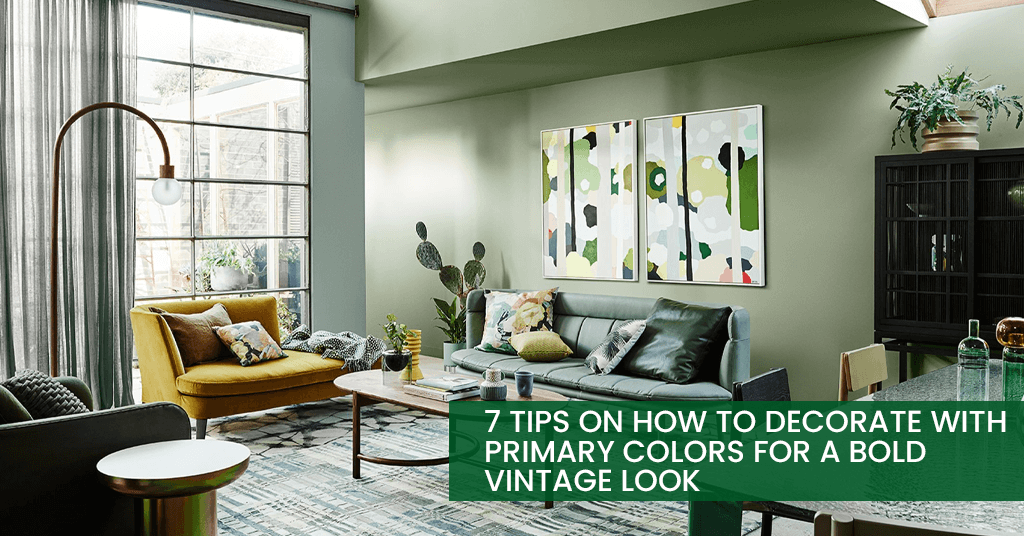 Primary color interior design and room decor by Half Price Furniture. Artworks, textured dining walls, and vibrant interiors featuring bold primary hues — all styled with Half Price Furniture.