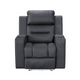 Black Excaliber Single Seater Lounge with dual motor recliner and LED cup holder, set in a modern living room.