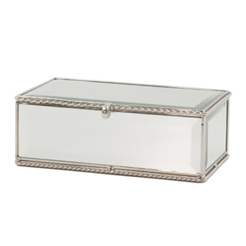 Silver String Mirror Box