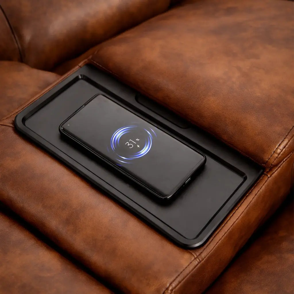 Nadal Leather Lounge with Electric Recliners