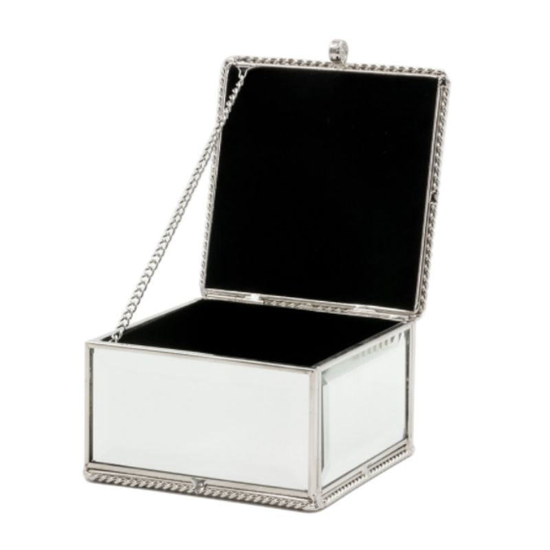 Silver String Mirror Box