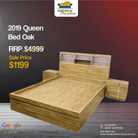 2019 King Queen Bed Oak