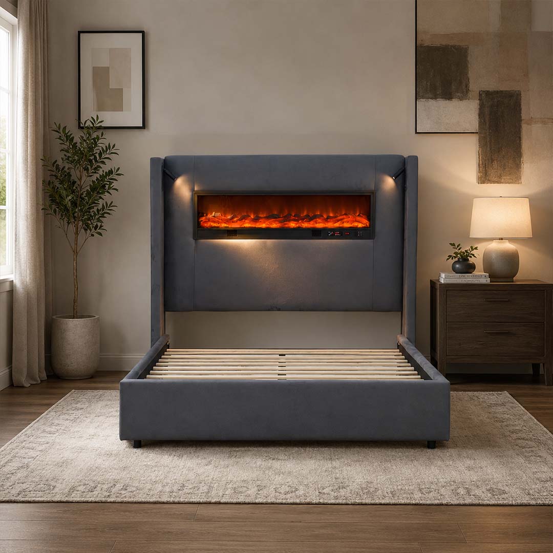 Bamboo Grey Bed