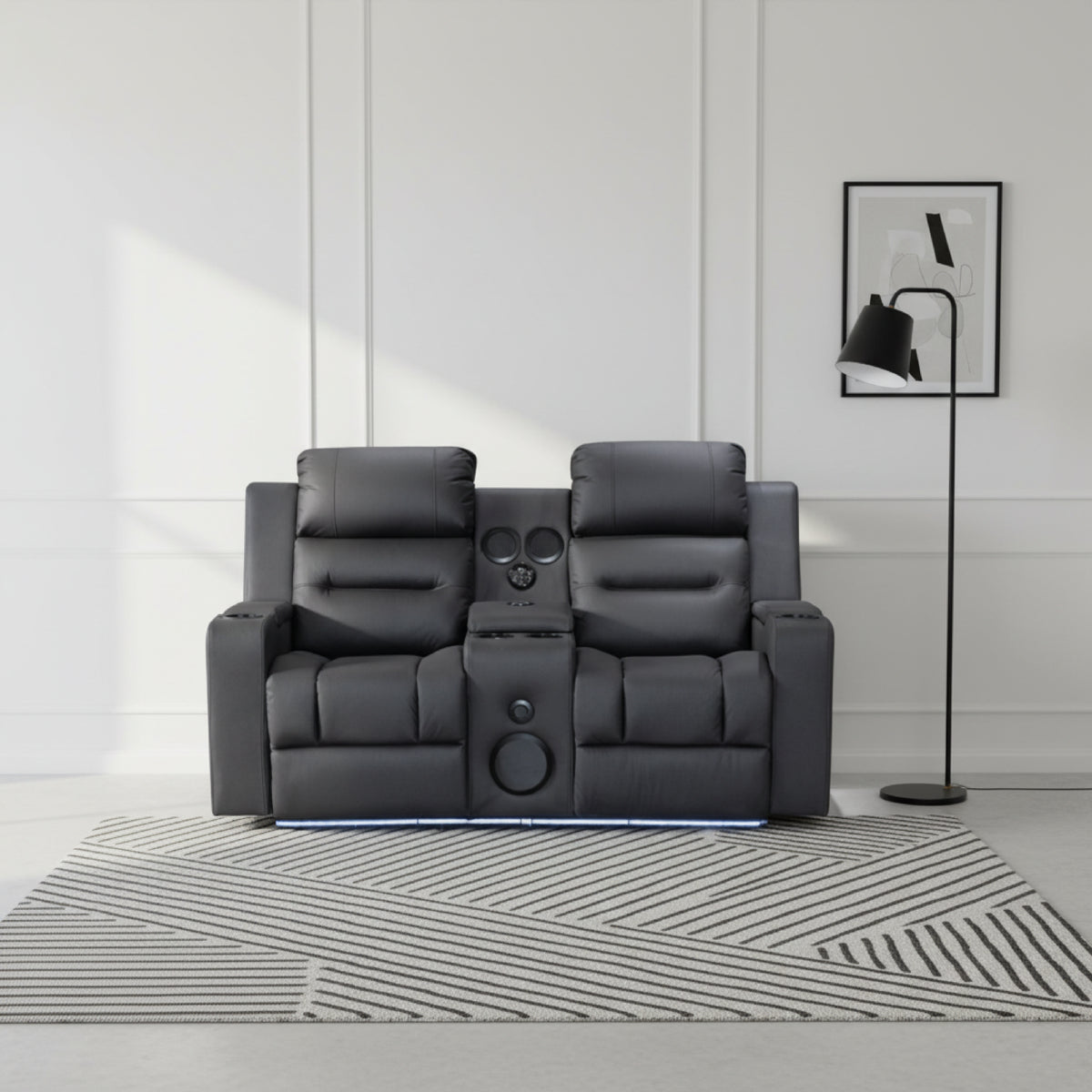 Getu Exca Oper Excaliber 2 Seater Leather Recliner Lounge - halfpricefurniture – Half ...