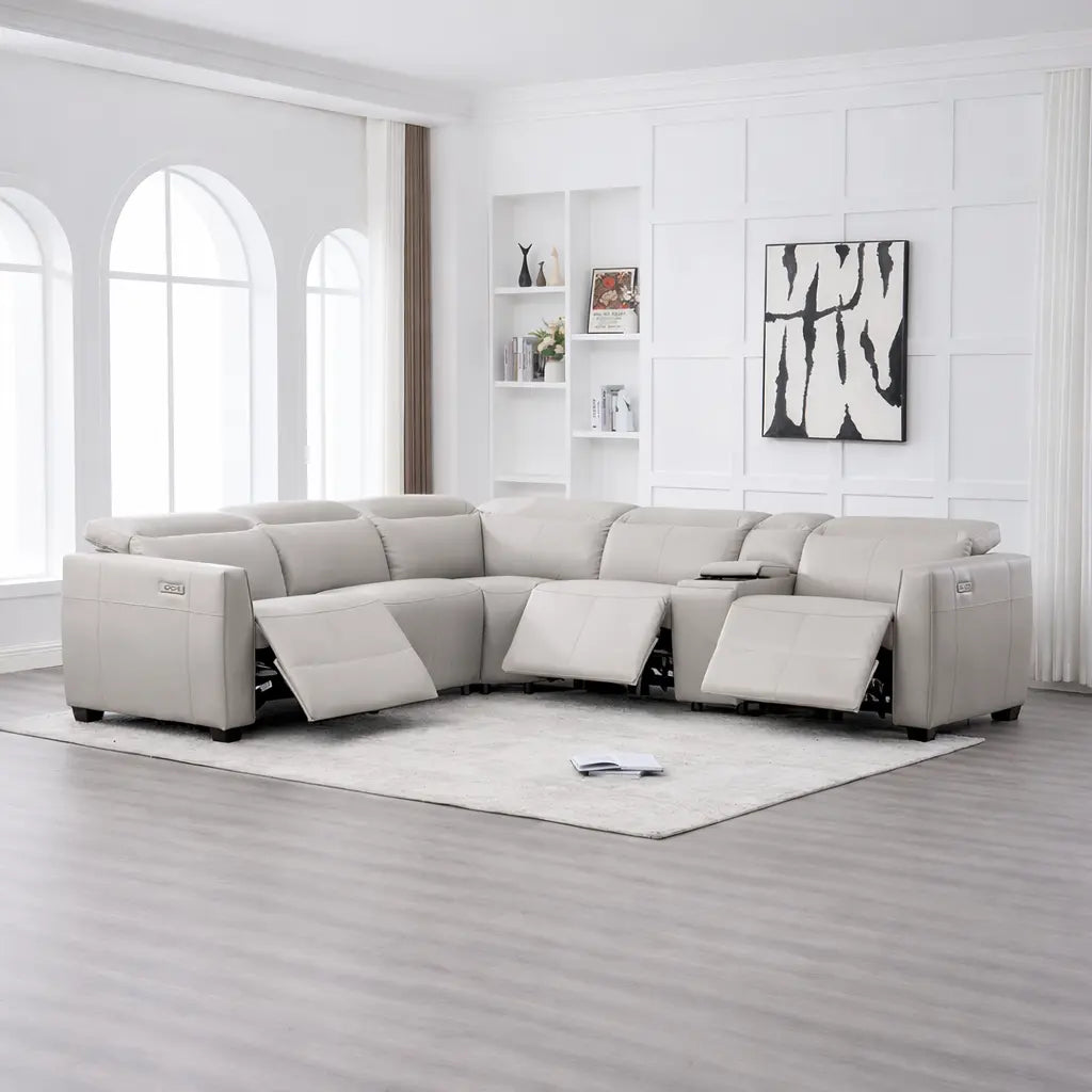 Nadal Leather Lounge with Electric Recliners