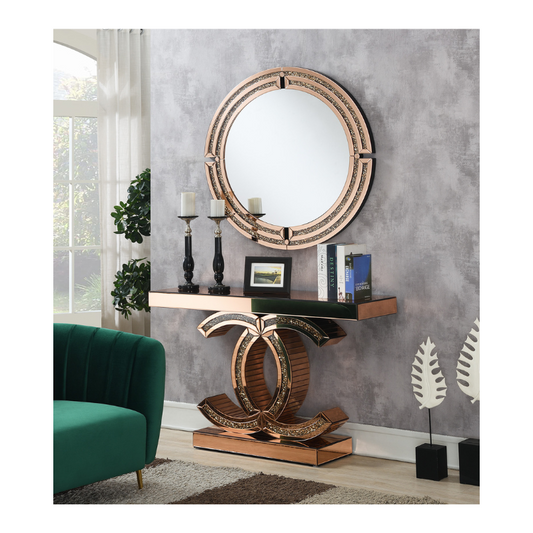 CC Wall Mirror Rose Gold Console & Mirror
