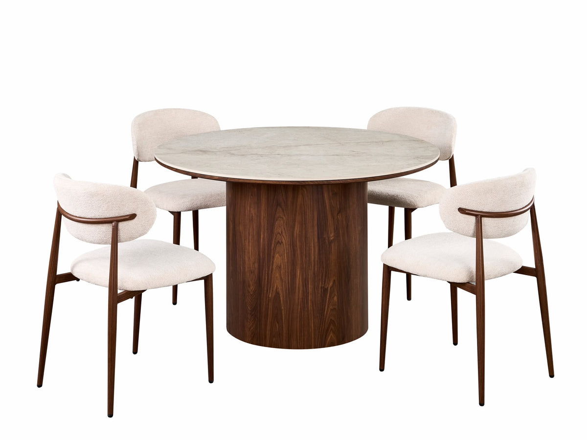 Ollie Contemporary Round Dining Setting 120 cm