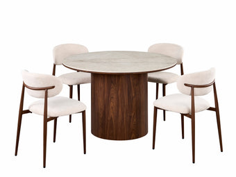 compare product Ollie Contemporary Round Dining Setting 120 cm