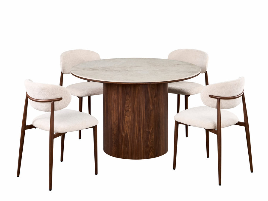 Ollie Contemporary Round Dining Setting 120 cm