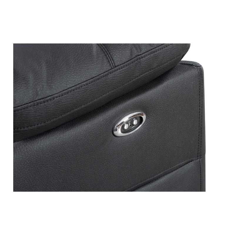 Dark Grey Modular Excaliber Lounge with recliners and dropdown tray, in a trendy living space.