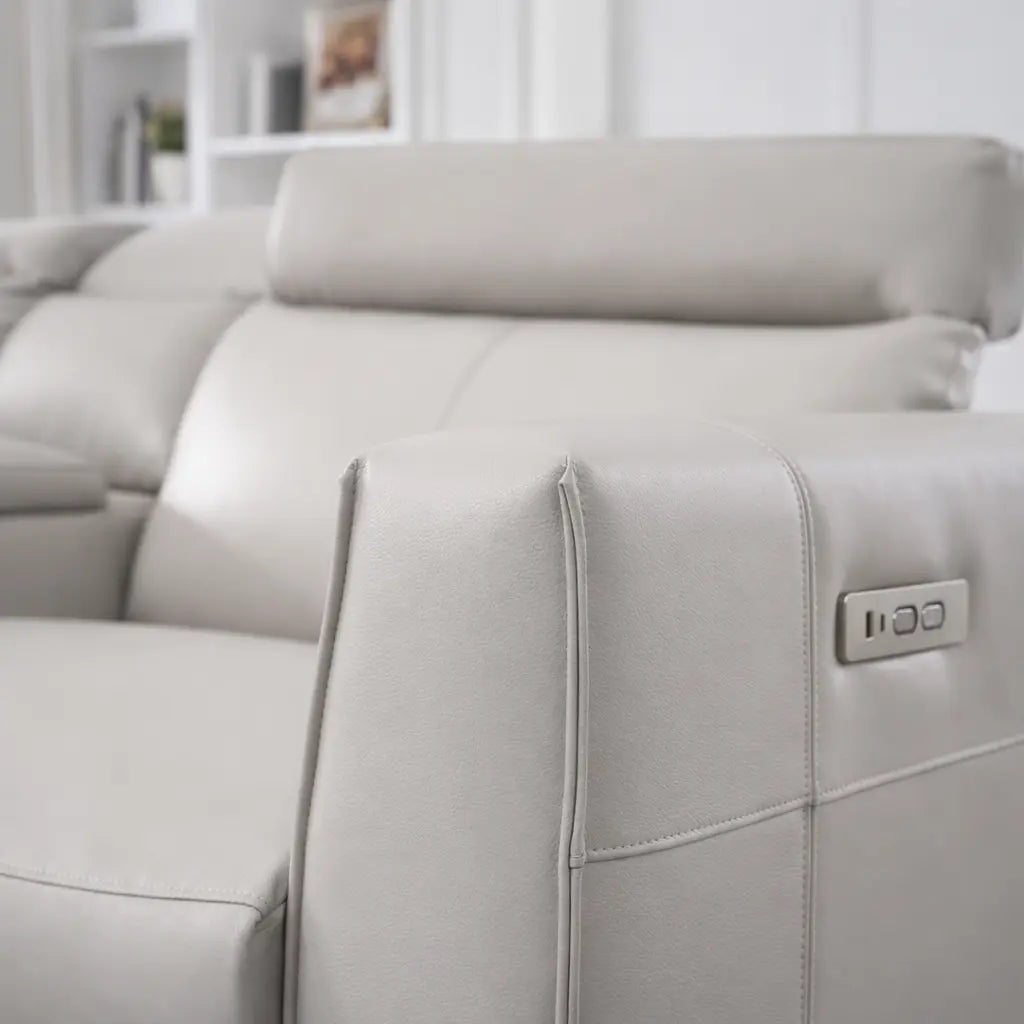 Nadal Leather Lounge with Electric Recliners