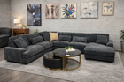 Cloudy Plush Lounge Grey Soft Fabric Sofa