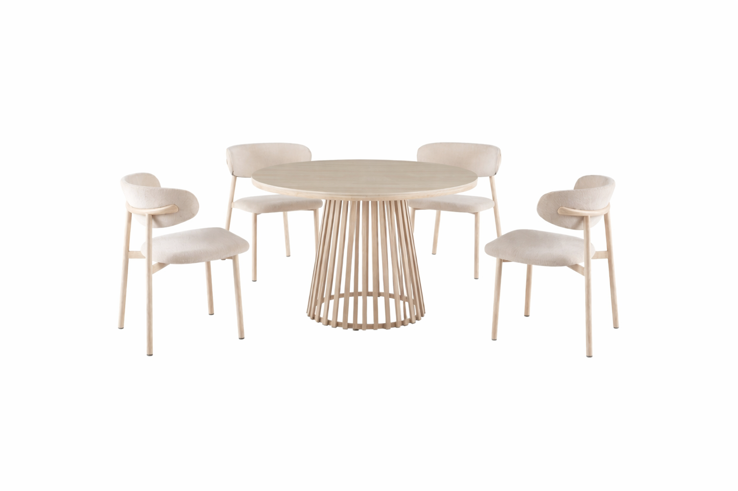 Santino Travertine Dining Setting 110 CM