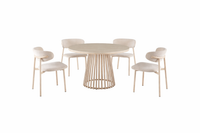Santino Travertine Dining Setting 110 CM