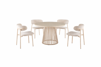 compare product Santino Travertine Dining Setting 110 CM
