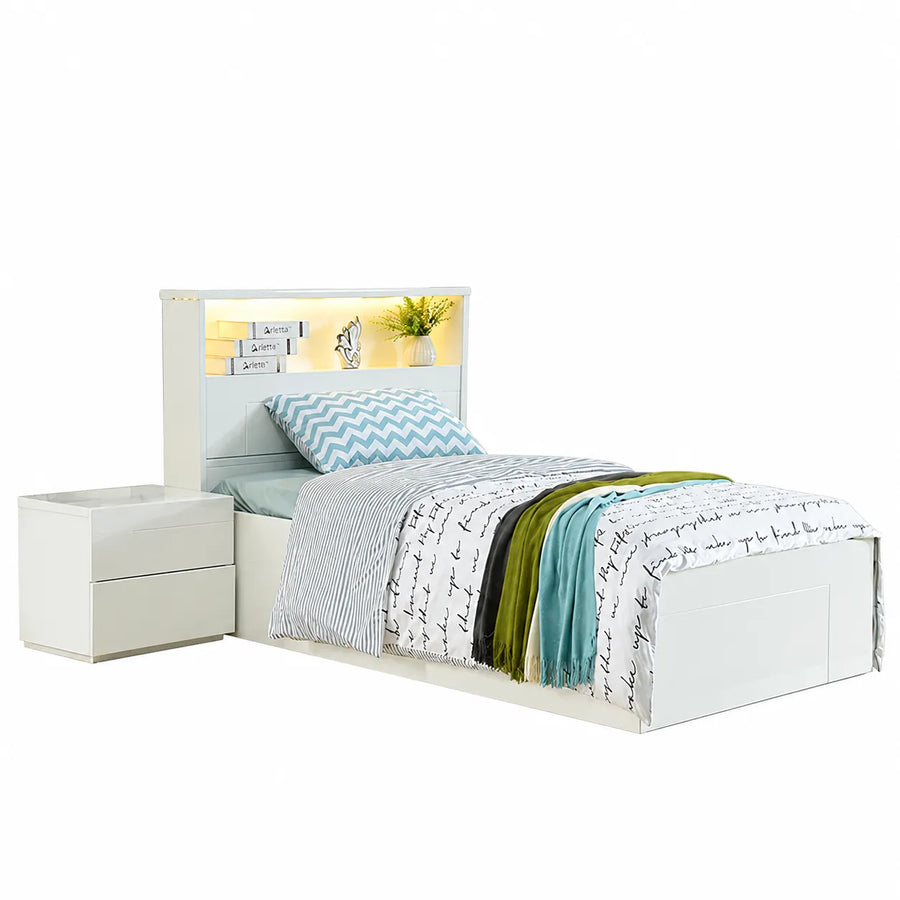 Alpha Gloss White Bed