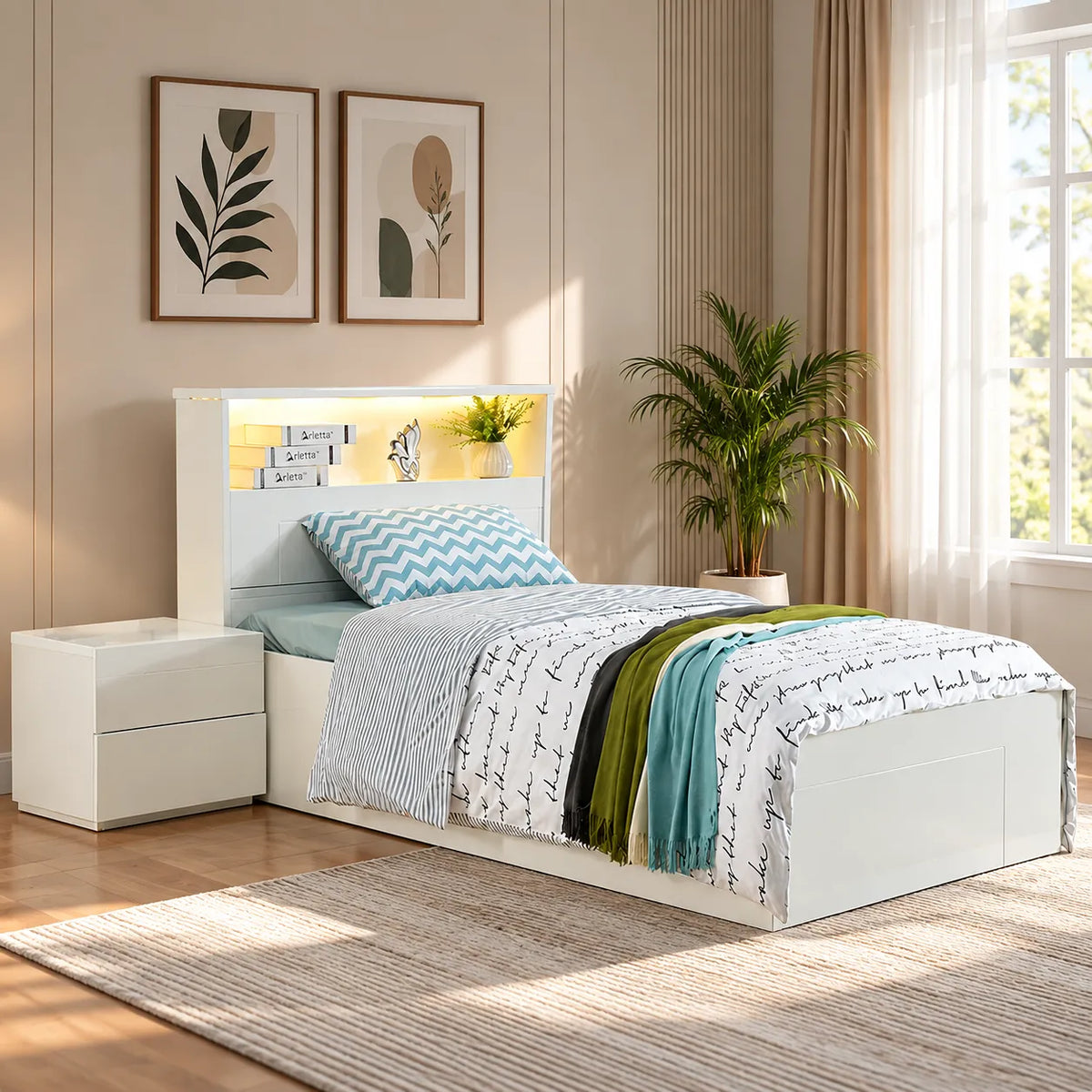 Alpha Gloss White Bed