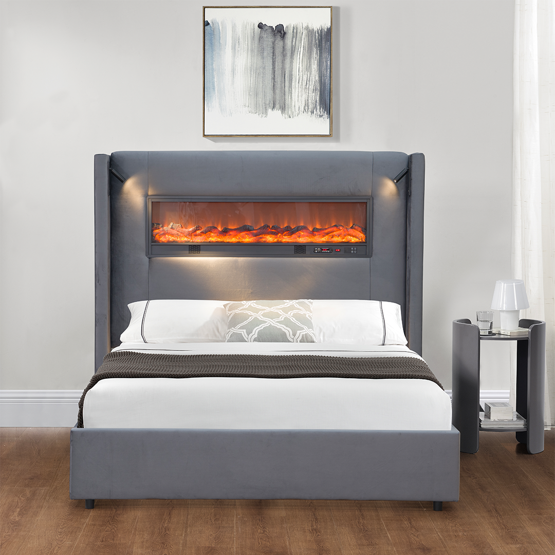 Bamboo Grey Bed