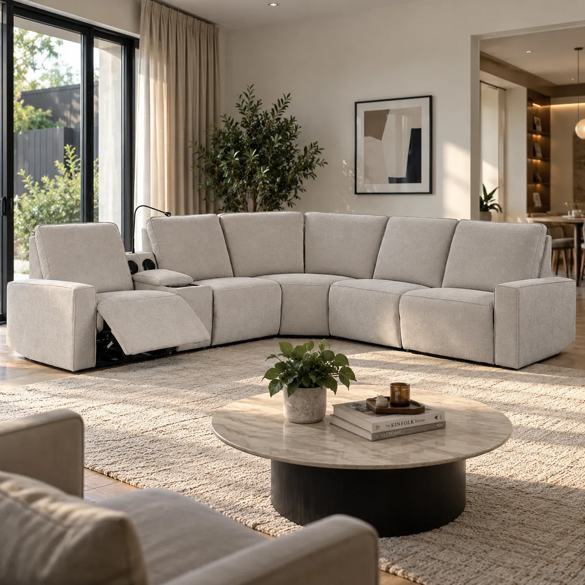 Vibe Modular Lounge With Electric Recliners And Speakers