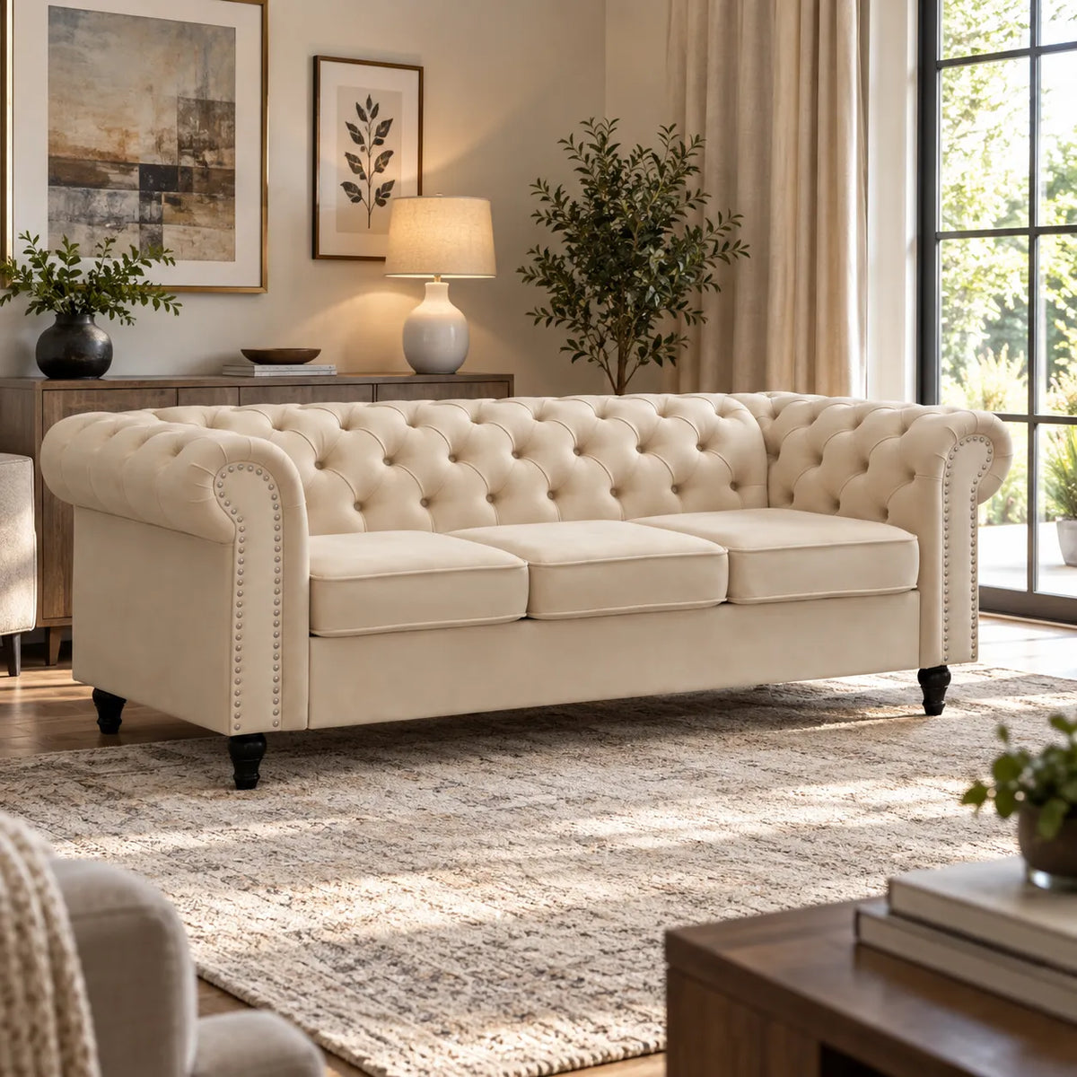 Toronto Velvet Fabric Lounge – 3-Seater