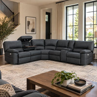 Ex-Caliber Fabric Modular Lounge With Electric Recliner