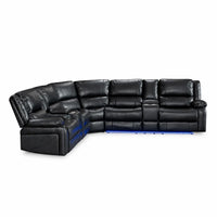 Nevada Corner Leather Electric Recliners With Led Lights