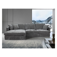 1Licorice Brody Fab 2.5 Seater with LHF Chaise, low-profile with loose cushions, in a stylish home setting.