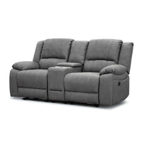 Latte Captain Electric Recliner 3+2 with Rhino fabric and cup holders, enhancing a chic interior.