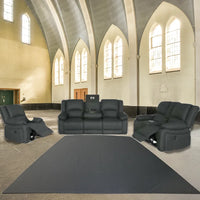 Captain 3+2+1 Electric Lounge with USB ports and center console, displayed in a stylish lounge area.