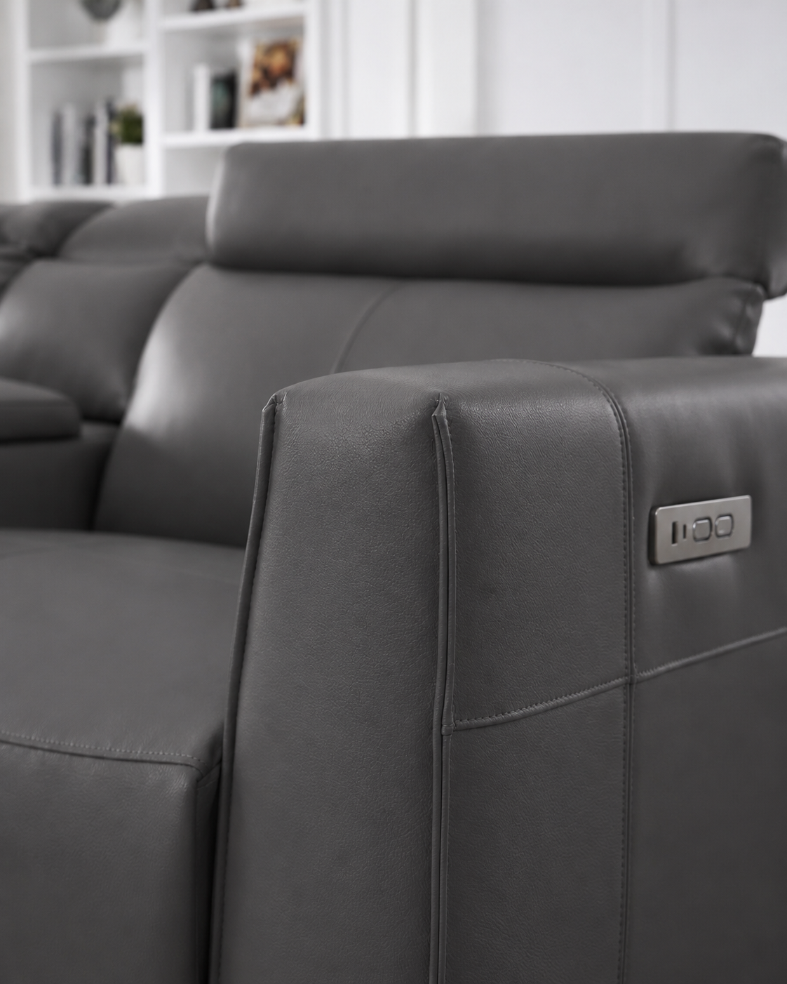 Nadal Modular Leather Lounge With Electric Recliners