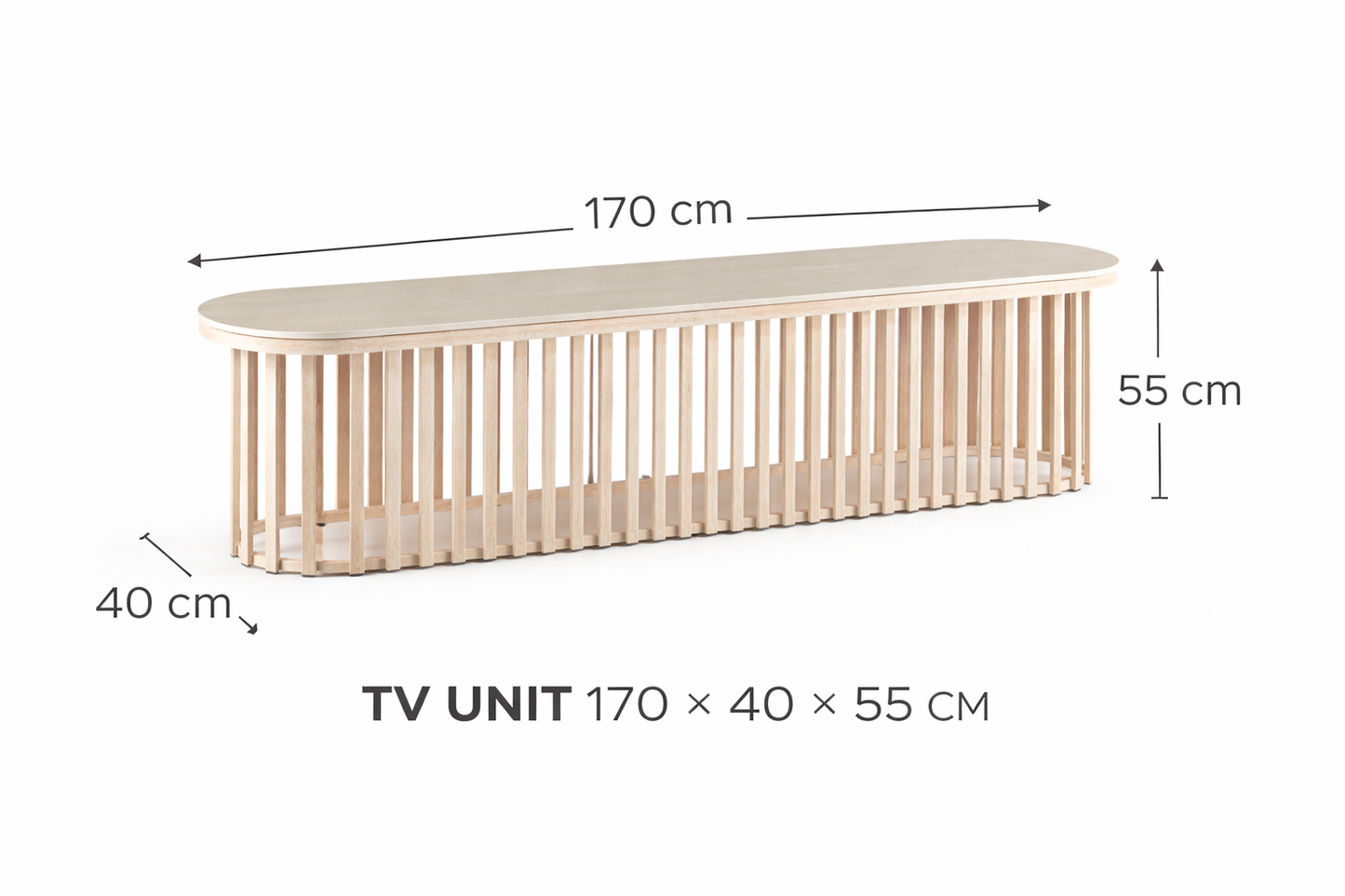 Santino Travertine TV Unit 170cm