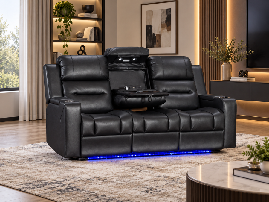 LUXIMO  LEATHER 3 Seater Electric Recliner