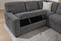 Orbit Fabric Sofa Bed Lounge with Storage – Dark Grey
