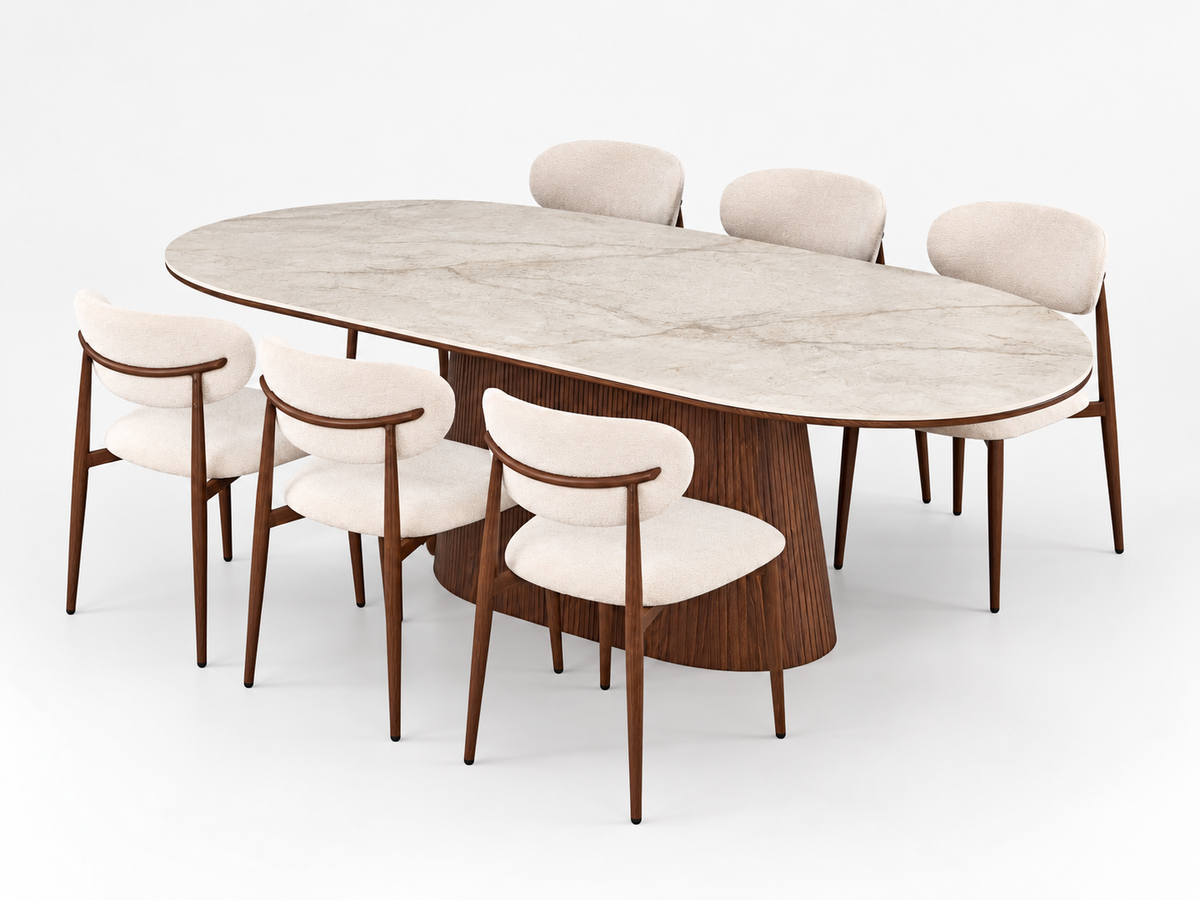Ollie Contemporary Dining Setting 180 cm
