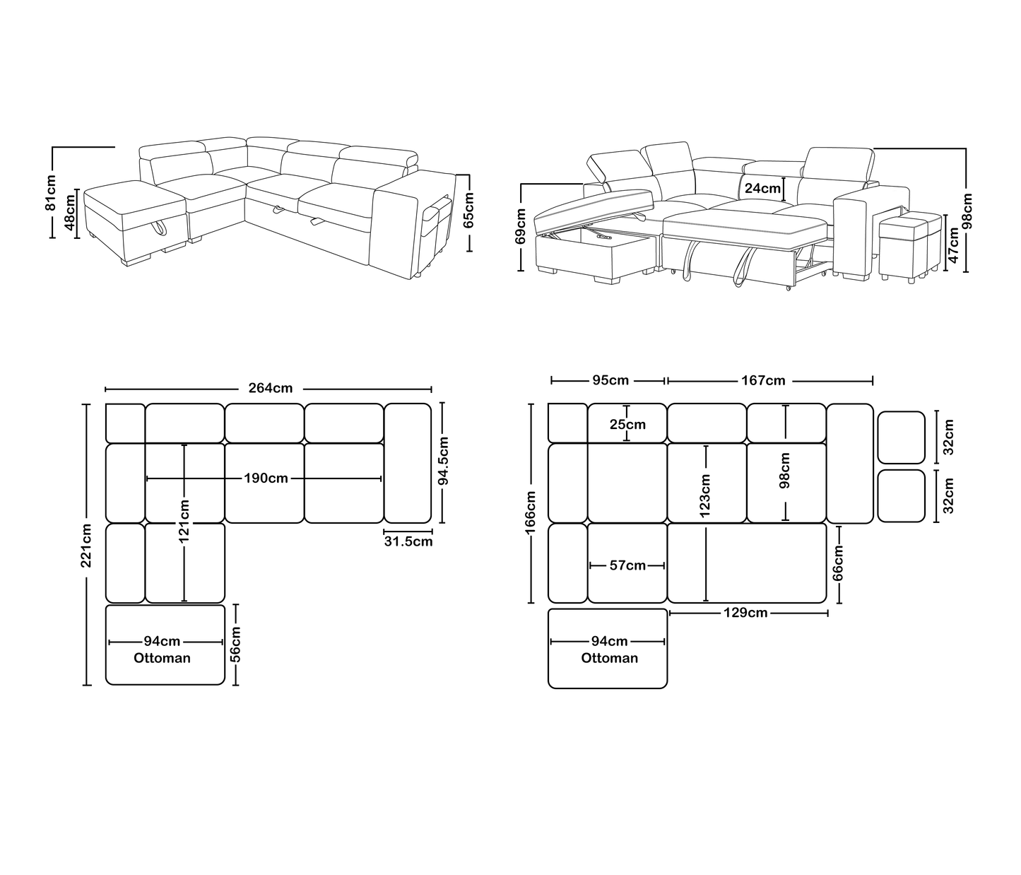Ciara Sofabed  Lounge