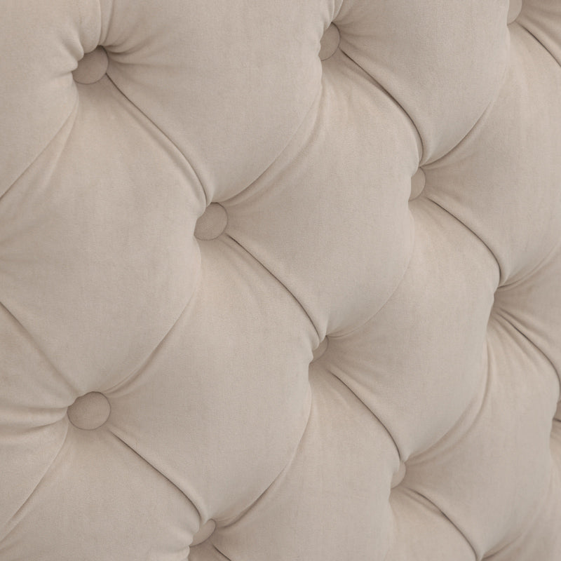 Crown Velvet Lounge with premium upholstery and foam, displayed in a contemporary living room.