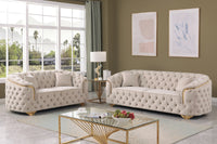 Velvet lounge with premium foam and polyester filling, displayed in a stylish living space.